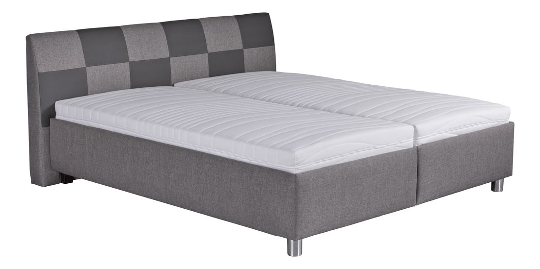 Manželská postel 180 cm Blanár Nice (šedá + vzor Baleri 783-12) (s roštem)