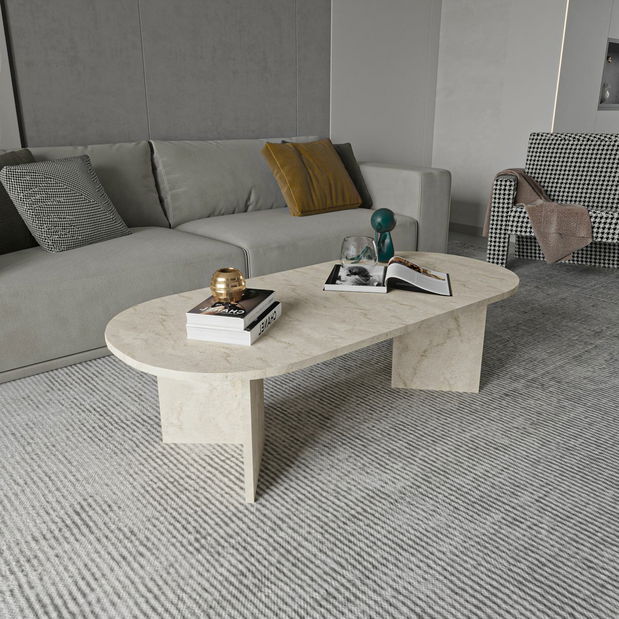 Konferenční stolek Dida (bílá + dub)