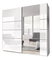 Šatní skříň Benson Typ 57 (bílá + lesk bílý + zrcadlo)