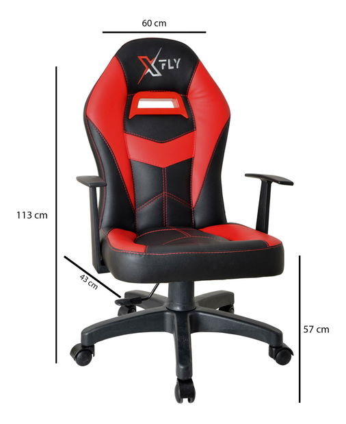 Kancelářské herní křeslo Vamivo 3 (červená + černá)