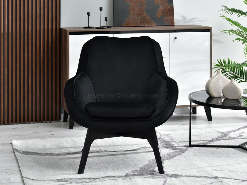 Designové křeslo Merch (černá + dub)