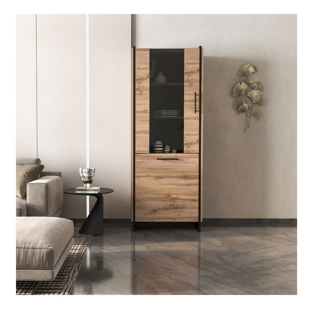 Vitrína Adivinaba 1 (dub wotan + černá)