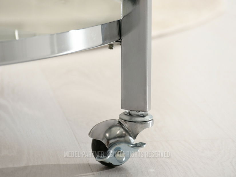 Konferenční stolek Chici (bílý mramor + chromová)