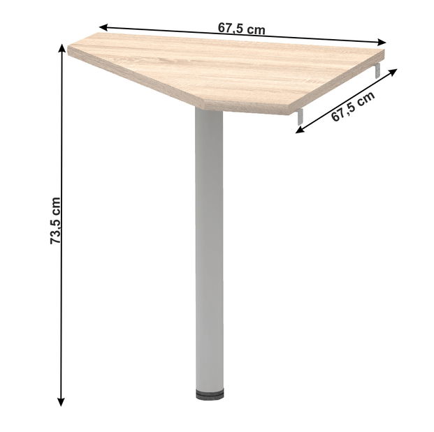 Rohový stolek Hansa 2 NEW 06 (dub sonoma + kov)