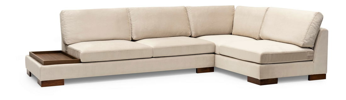 Rohová sedací souprava s taburetkou Tullia (béžová) (P)