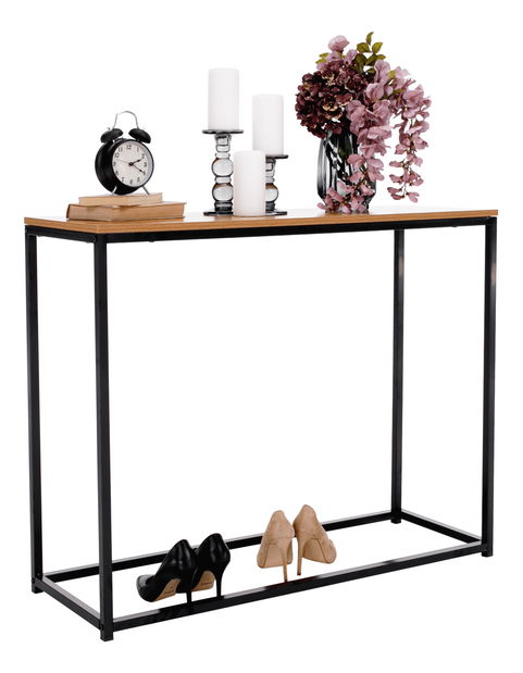 Konzolový stolek Kembi (dub + černá)