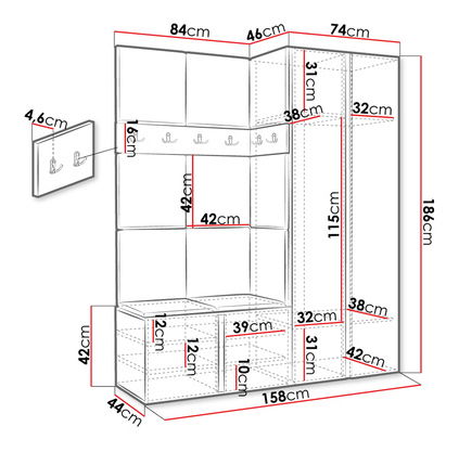 Šatní skříň Tavasz III (sivá) *výprodej