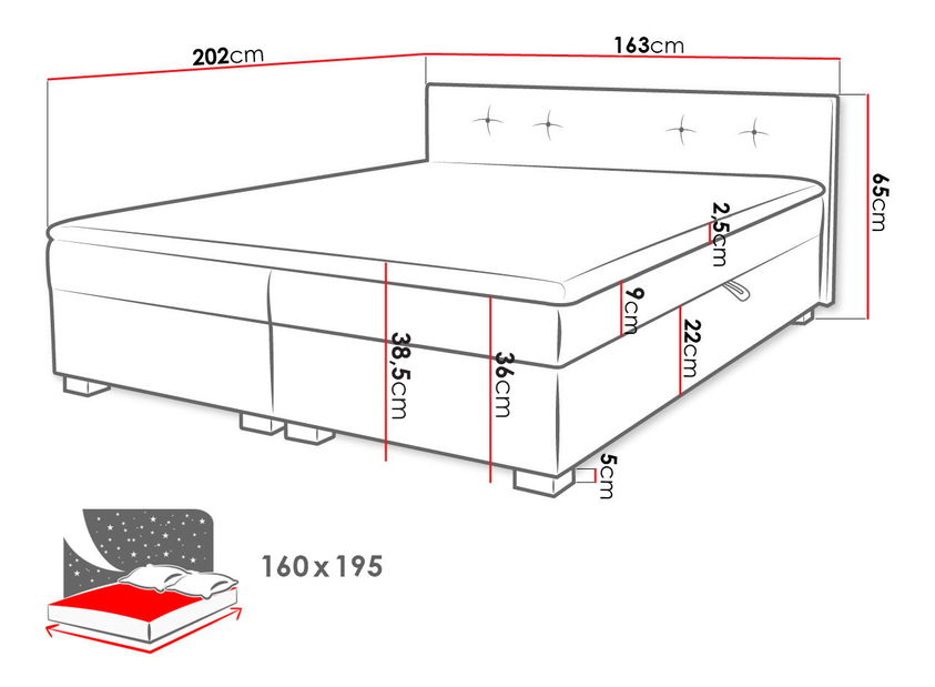 Čalouněná postel Mila (Sawana 21)