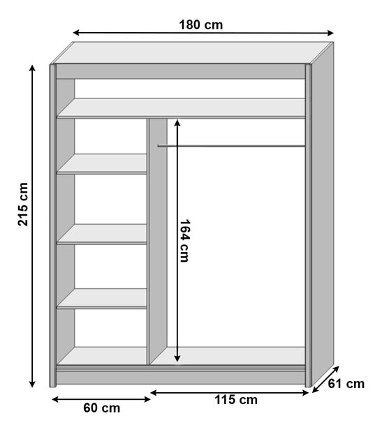 Šatní skříň Layla (bílá)