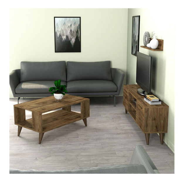 Sada nábytku do obývacího pokoje Povipi 1 (ořech)