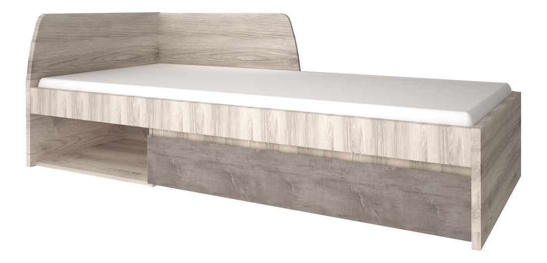 Jednolůžková postel 90 cm Jolene (kaštan nairobi + onyxová) (s roštem)
