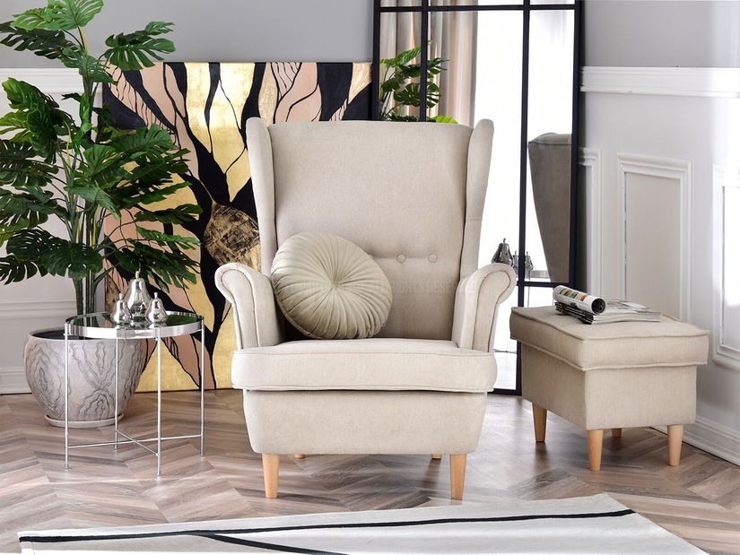 Křeslo ušák Margis (bílá)