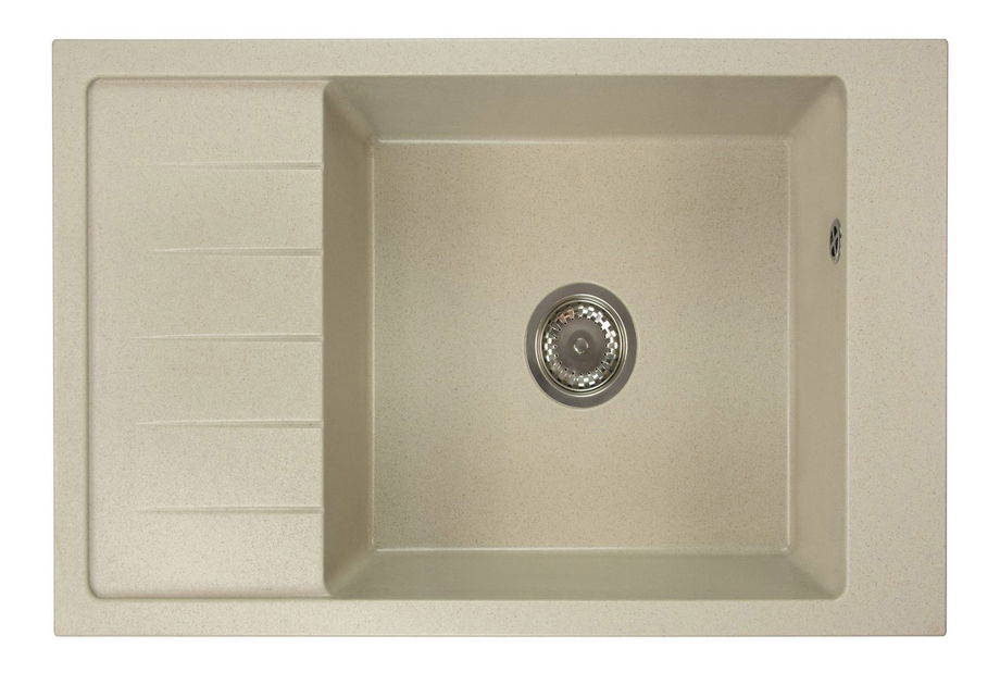 Kuchyňský dřez Lurano (béžová) (bez otvoru pro baterii) (L)