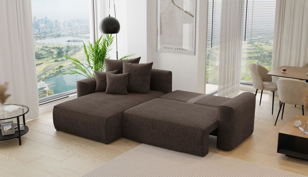 Rohová sedačka Baria (L) (čokoládová)