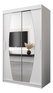 Šatní skříň 120 cm Eclipse (bílá matná + bílá matná)