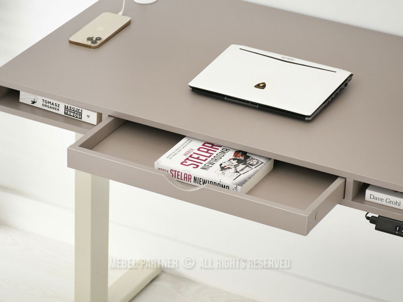 PC stolek Osto 120 (béžová + krémová)