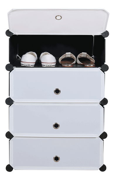 Modulární botník Hamburg (černá + bílá)