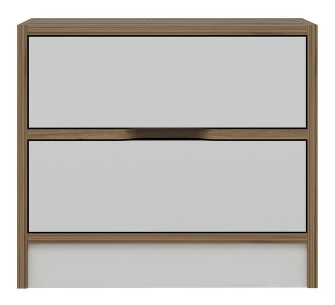 Noční stolek Erich (ořech + bílá)