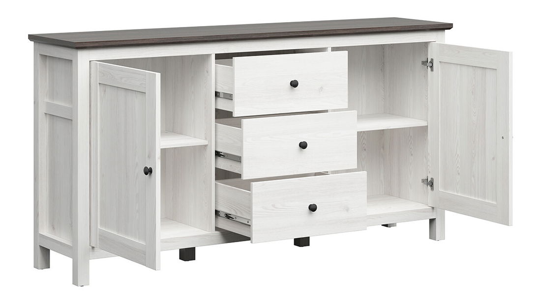 Komoda BRW Hesen KOM2D3S/10/19 (modřín sibiu světlý + borovice larico)