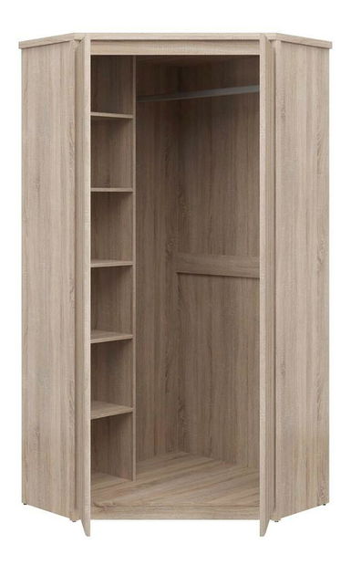 Rohová šatní skříň Nordanas 27 (dub sonoma)