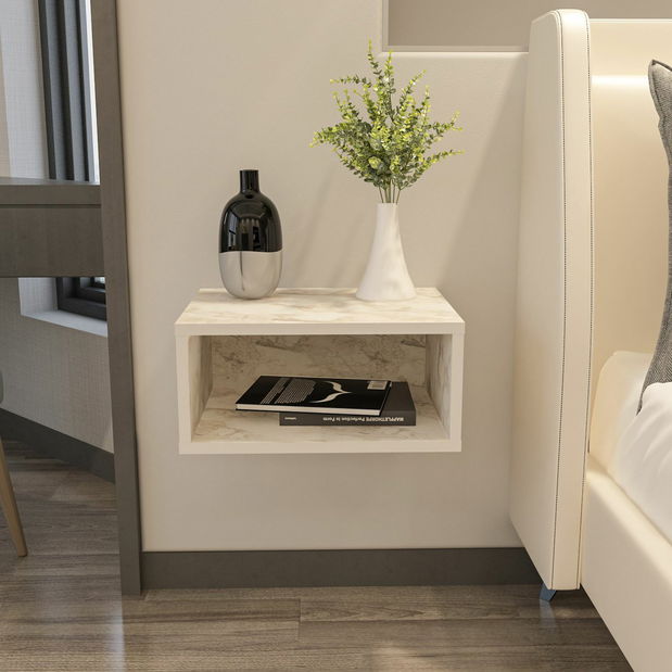 Noční stolek Dondrina N (mramor bílý)