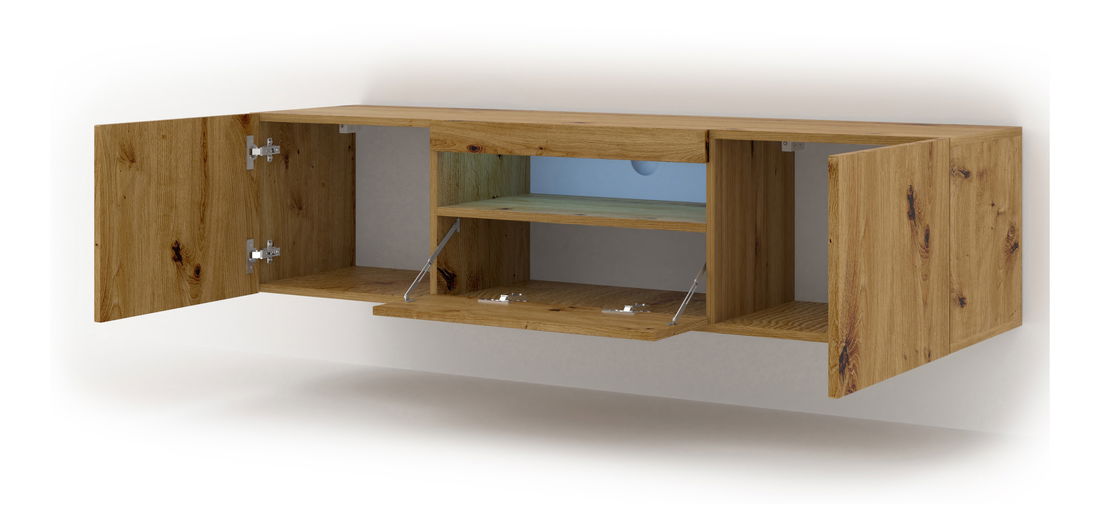 TV stolek/skříňka Aurora (dub artisan) (LED)