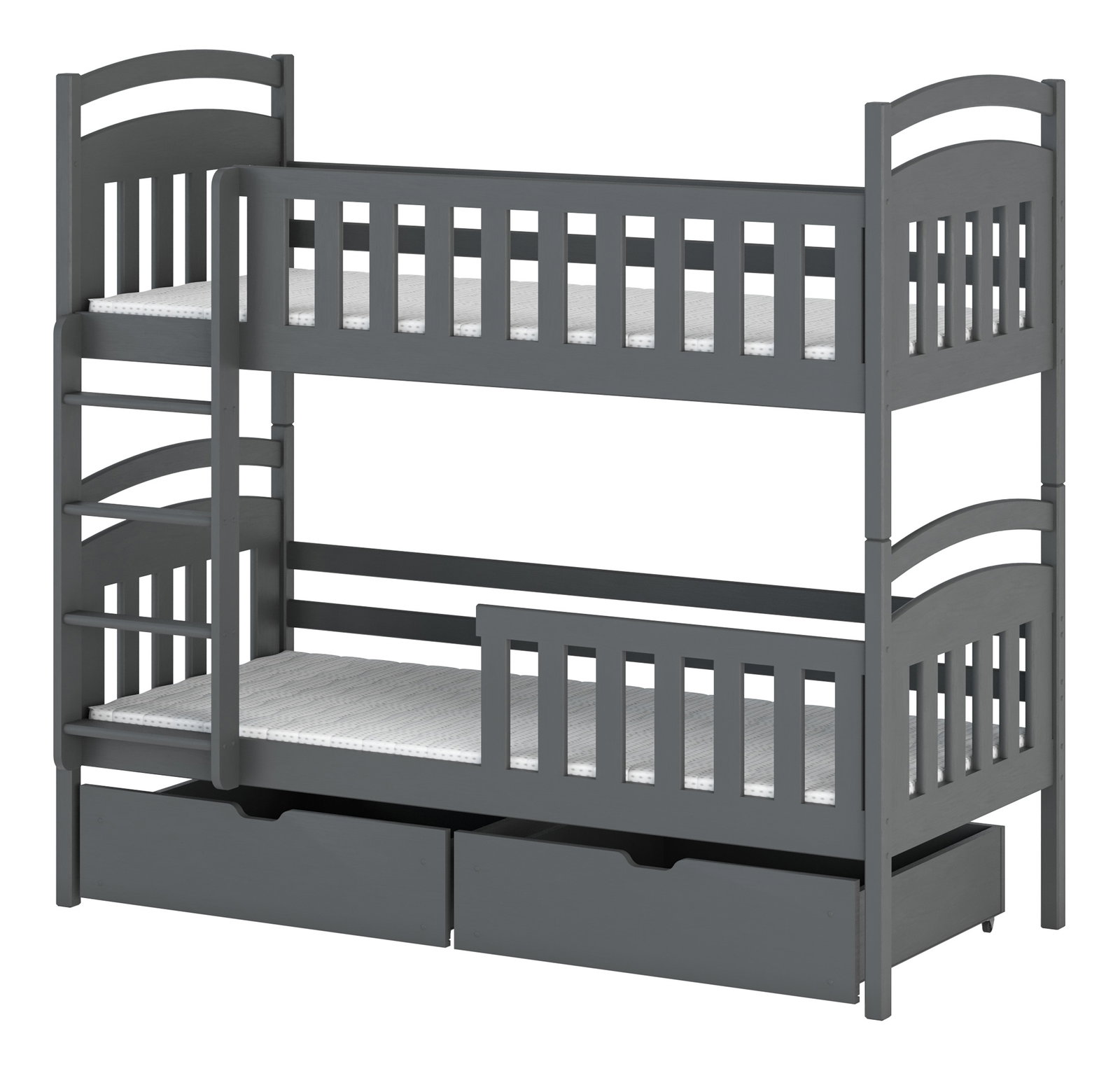 Dětská postel 80 x 180 cm – Sarina (s roštem a úložným prostorem) (grafit)