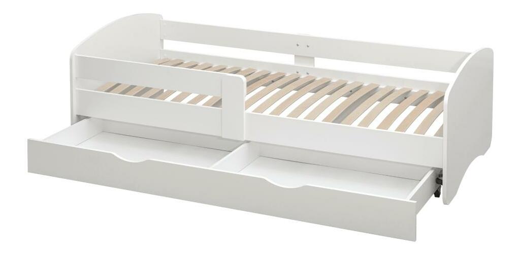 Jednolůžková postel 80 cm Carecen (bílá) (s roštem) (s úl. prostorem)