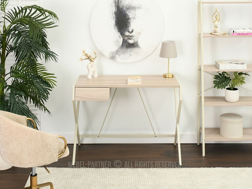 PC stolek Desiguo (popelaváo béžová + krémová)