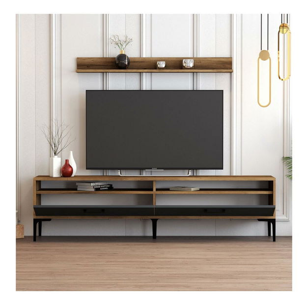 Obývací stěna Irma (ořech + antracit)