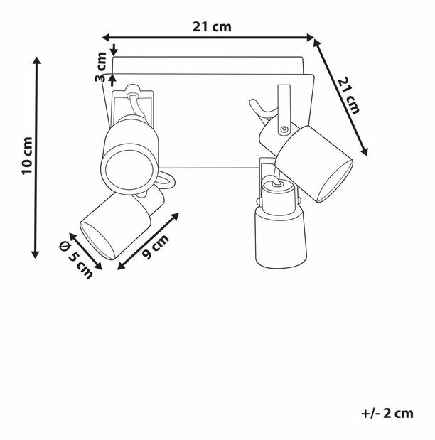 Stropní svítidlo Briyah (mosazná)