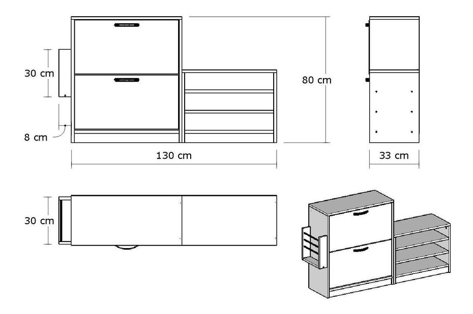 Skříňka na boty Trendy (bílá)