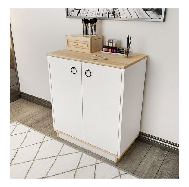 Skříňka Nuanseta (bílá + dub)