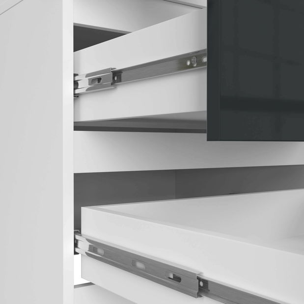 Šatní skříň Surgimiento (bílá + lesklý grafit)