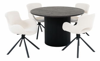 Jídelní set Beloria (tmavě hnědá + šedobílá)