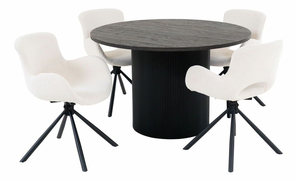 Jídelní set Beloria (tmavě hnědá + šedobílá)