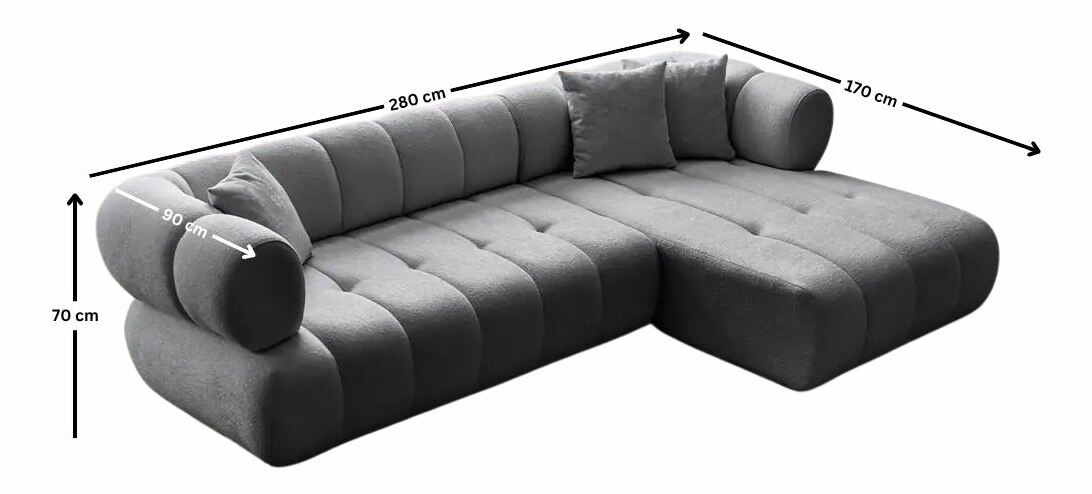 Rohová sedačka Petronel (bílá) (L)