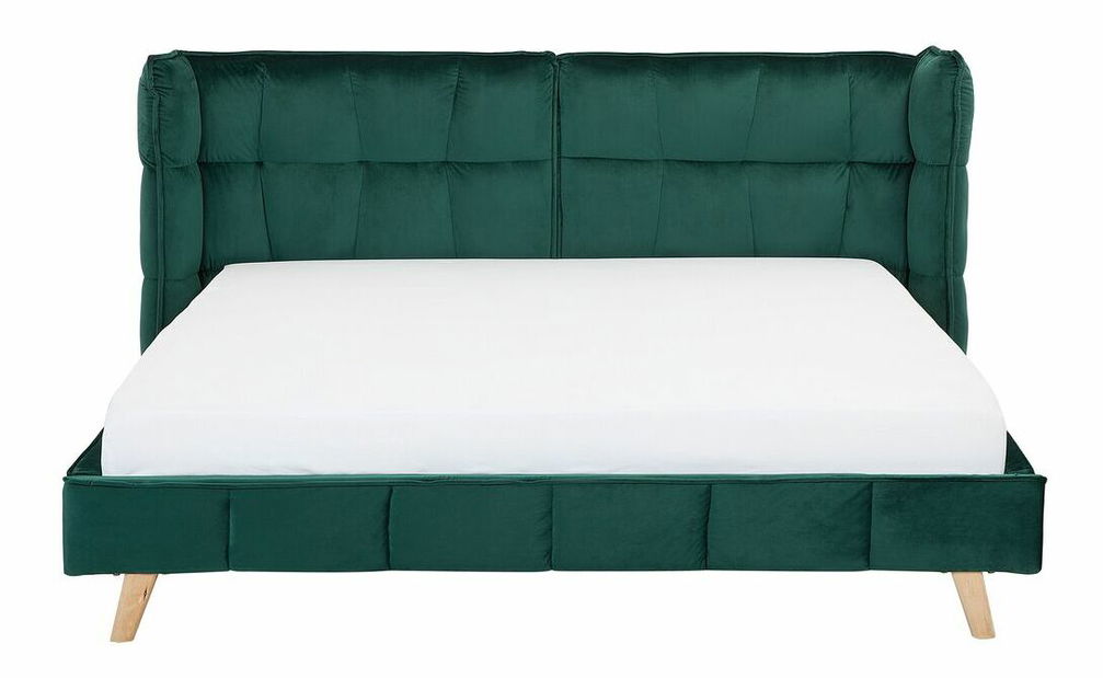 Manželská postel 180 cm SENEL (s roštem) (zelená)