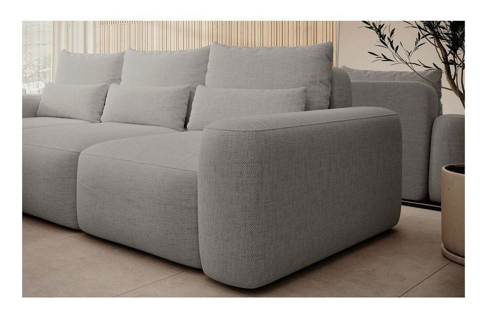 Rohová sedací souprava Carlito (L) (šedá + černá)