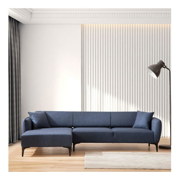 Rohová sedačka Belasemma (L) (modrá + černá)