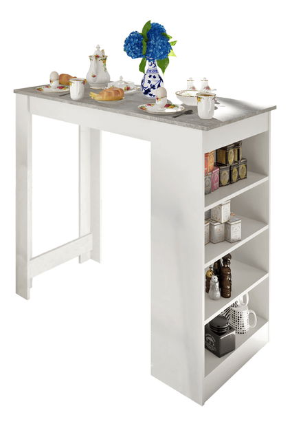 Barový stůl Austin (bílá + beton)