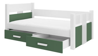 Dětská postel 200x90 cm s materacom Buppi (zelená)