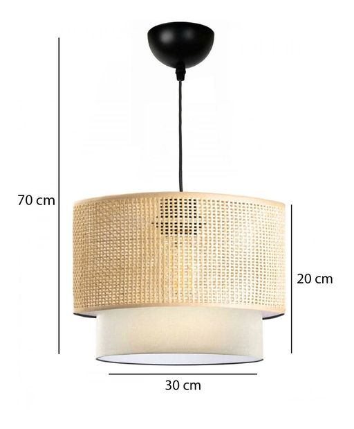 Stropní svítidlo Echoposmo 4 (světlobéžová + přírodní)