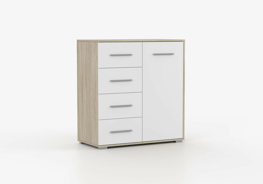 Komoda Fresi mini 1 (bílá + dub sonoma)