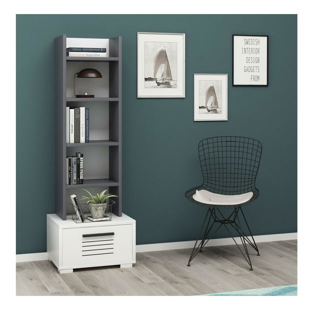 Regál Nanide (antracit + bílá)