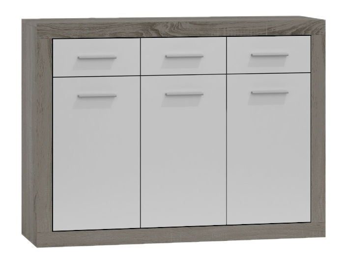 Komoda Cancan 3T/3SK dub sonoma truflová + bílá