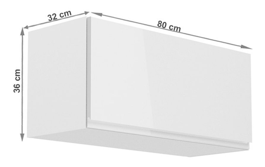 Horní kuchyňská skříňka G80K Aurellia (bílá + lesk bílý)