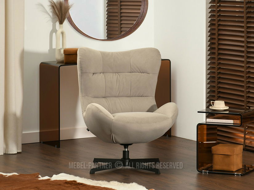 Relaxační křeslo Sikula (béžová + černá)