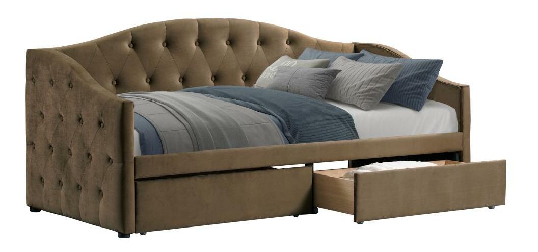 Jednolůžková postel (válenda) 90 cm Zonas (hnědá) (s roštem) (s úl. prostorem)