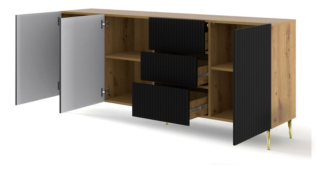 Komoda Rawy 3D3S (černá)